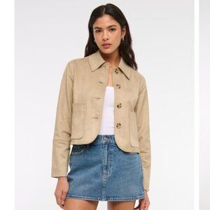 Abercrombie Vegan Suede Button-Through Jacket